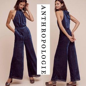 Elevenses Nova Flocked Velvet Jumpsuit Anthropologie